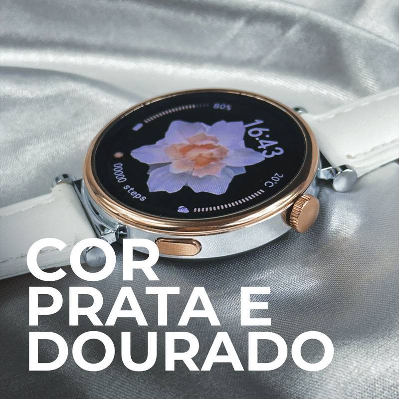 Smartwatch ÁUREA 40mm | TELA AMOLED | DUAS PULSEIRAS