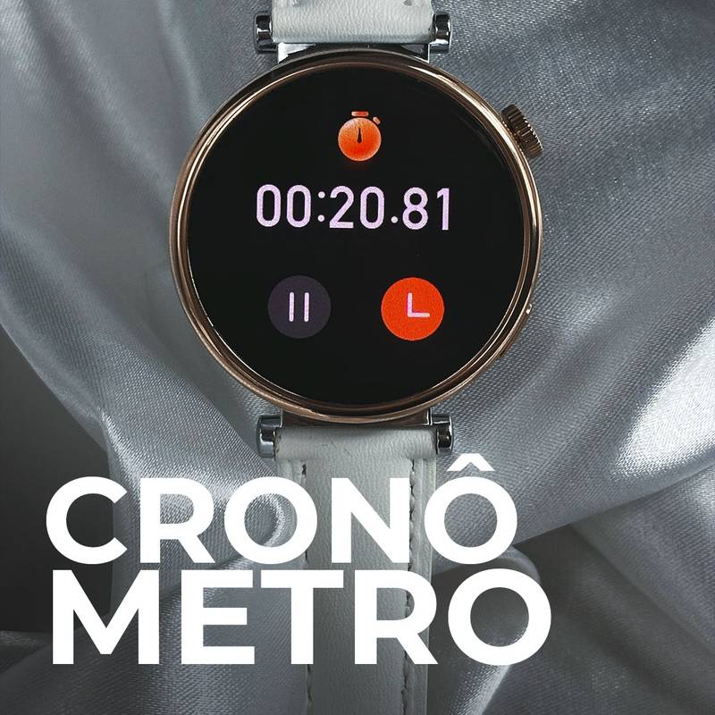 Smartwatch ÁUREA 40mm | TELA AMOLED | DUAS PULSEIRAS